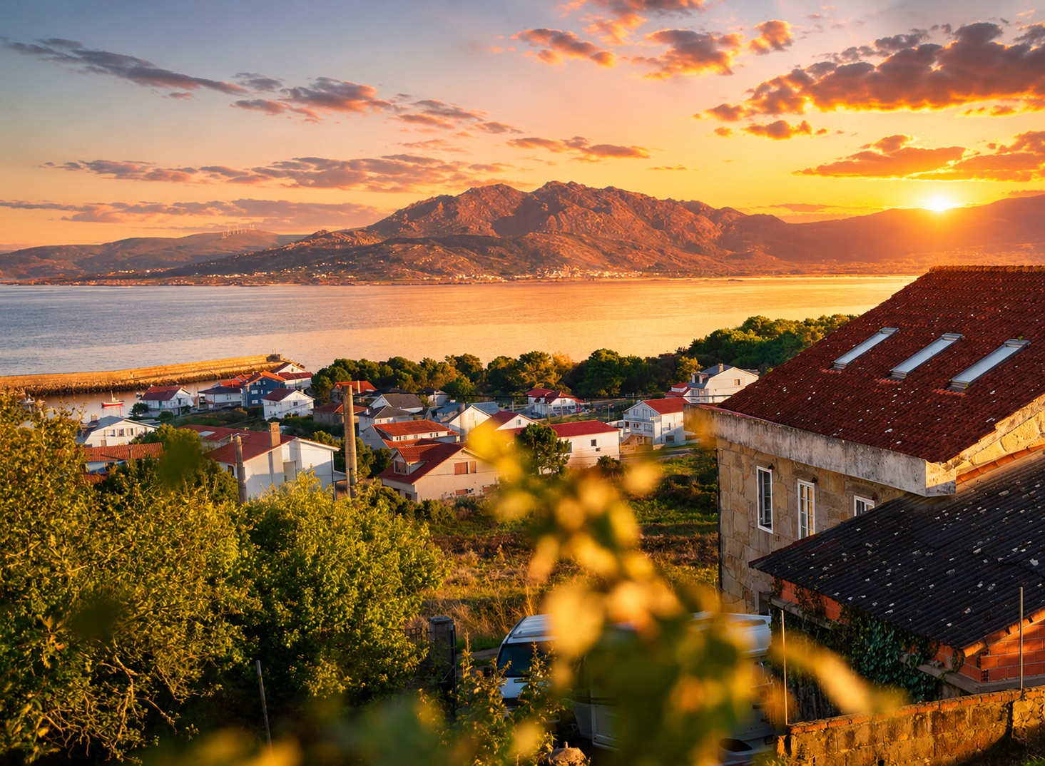 Casa Maré exterior at golden hour